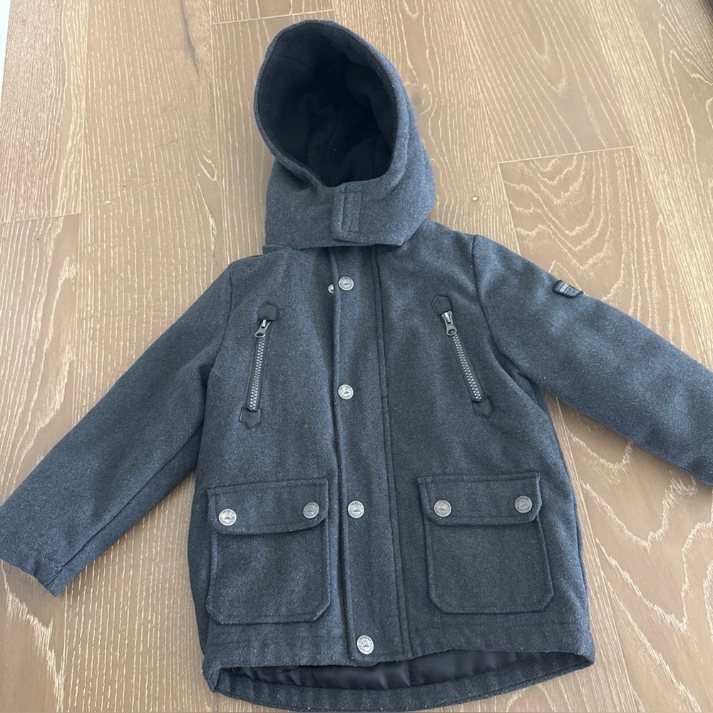Ixtreme Outfitters Winter Parka Jacket Wool Blend Jacket Boys Size 4 Dark GRAY